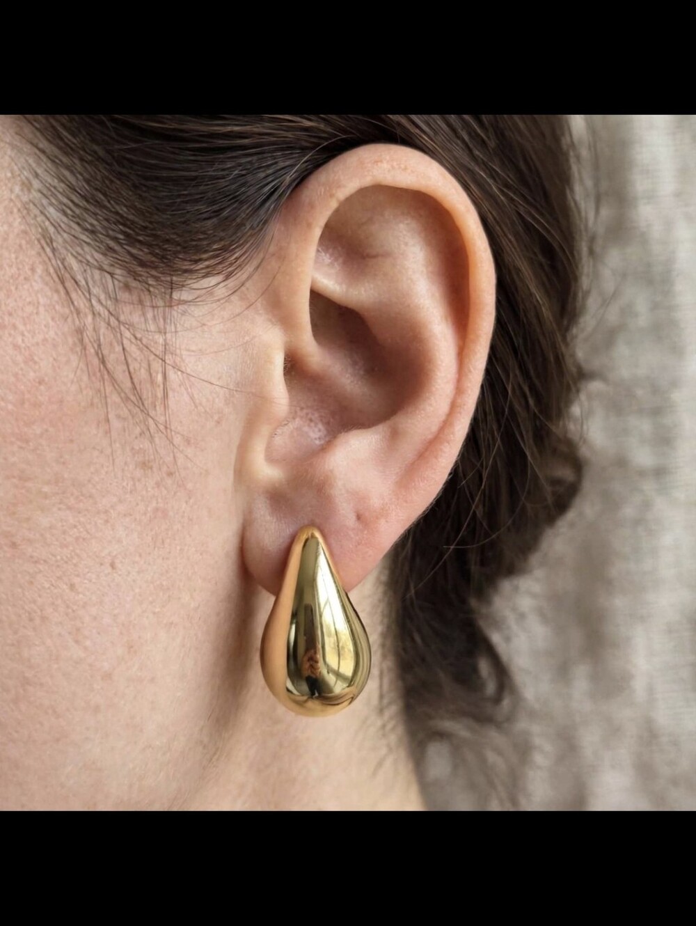 Gold Teardrop Clip-On Earrings - Women Accessories